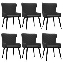 Sonata Трапезни столове, 6 бр, черни, текстил - Трапезни столове