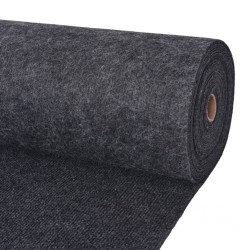 Sonata Изложбен килим, 1,6x10 м, антрацитно черно, набразден - Килими и Подови настилки