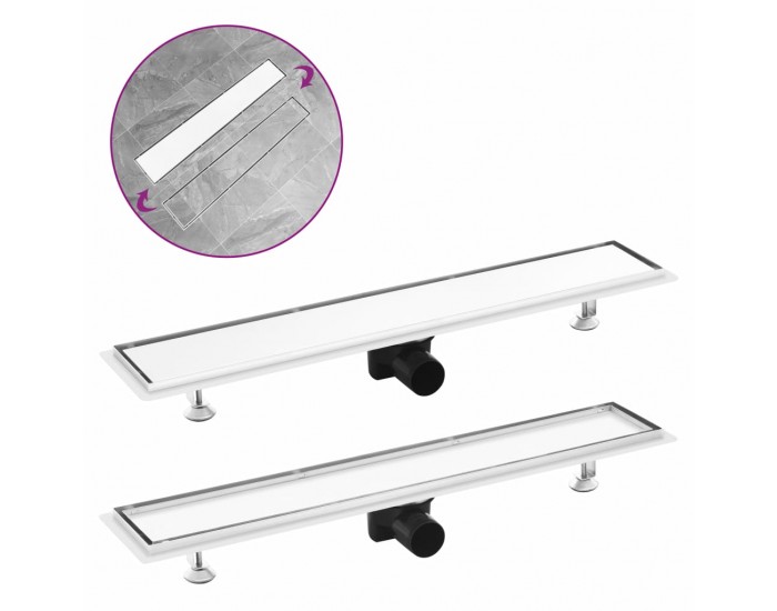 Sonata Душ канал с 2-в-1 капак, 73x14 см, неръждаема стомана