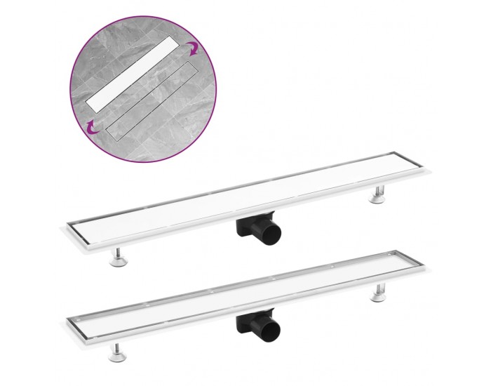 Sonata Душ канал с 2-в-1 капак, 83x14 см, неръждаема стомана