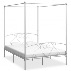 Sonata Рамка за легло с балдахин, бяла, метал, 140x200 cм - Легла