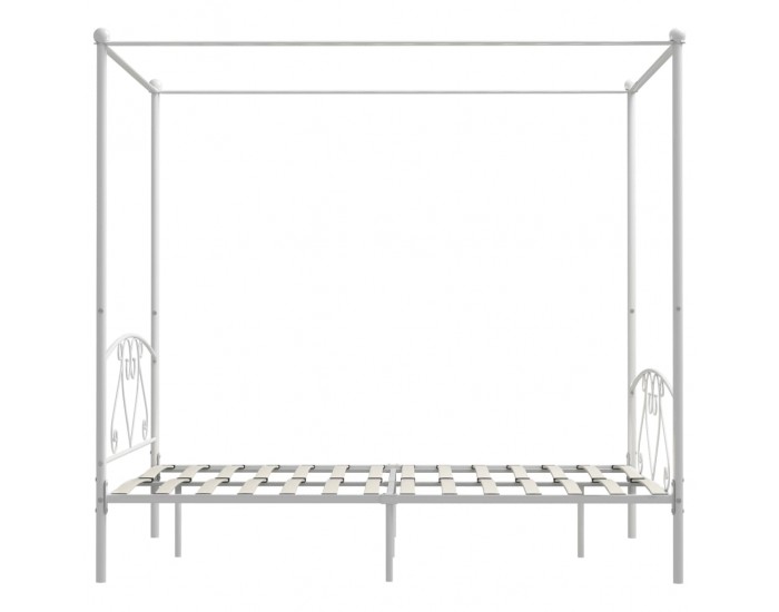 Sonata Рамка за легло с балдахин, бяла, метал, 160x200 см