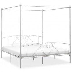 Sonata Рамка за легло с балдахин, бяла, метал, 200x200 см - Легла