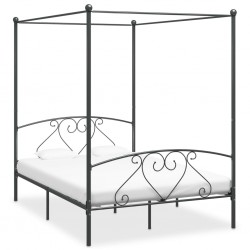Sonata Рамка за легло с балдахин, сива, метал, 140x200 см - Легла
