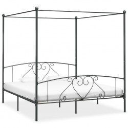 Sonata Рамка за легло с балдахин, сива, метал, 180x200 см - Легла