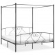 Sonata Рамка за легло с балдахин, сива, метал, 200x200 см