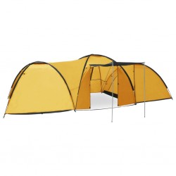 Sonata Палатка за къмпинг тип иглу, 650x240x190 см, 8-местна, жълта - Къмпинг и туризъм