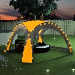 Sonata Парти шатра с LED и 4 стени, 3,6x3,6x2,3 м, жълта - Външни съоражения