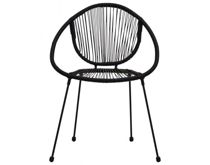 Sonata Градински столове, 2 бр, PVC ратан, черни
