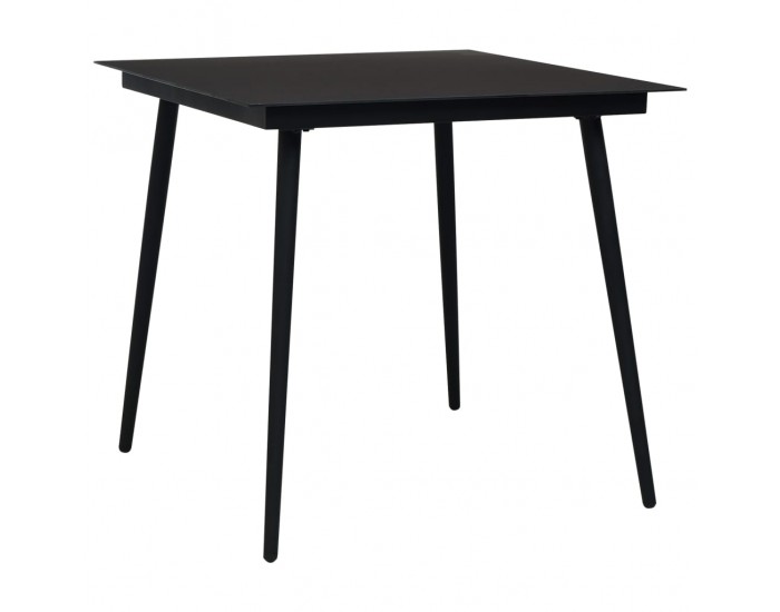 Sonata Градински трапезен комплект 5 части памучно въже стомана черен