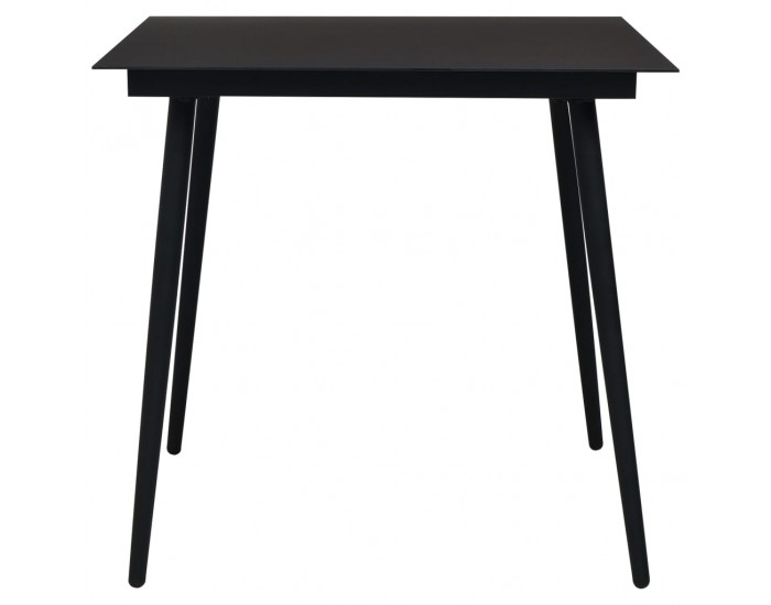 Sonata Градински трапезен комплект 5 части памучно въже стомана черен