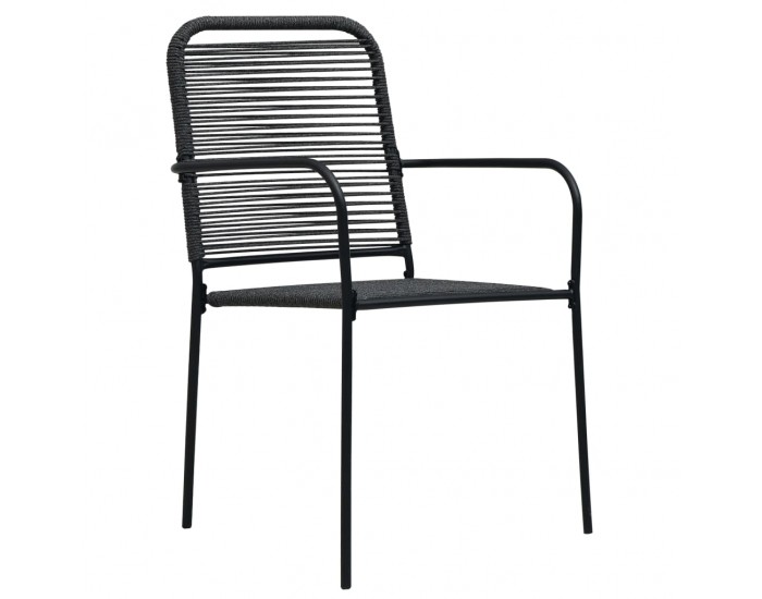 Sonata Градински трапезен комплект 5 части памучно въже стомана черен