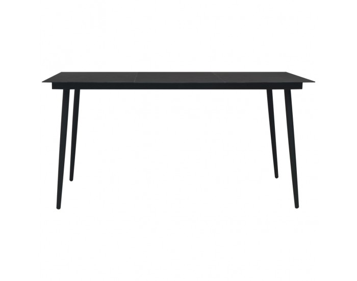 Sonata Градински трапезен комплект 7 части памучно въже стомана черен Sonata Градински трапезен комплект 7 части памучно въже стомана черен