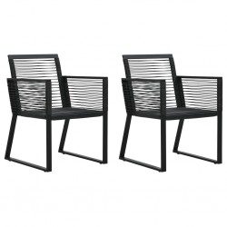 Sonata Градински столове, 2 бр, черни, PVC ратан - Градина