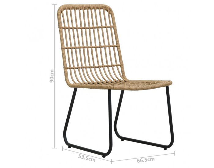 Sonata Градински столове, 2 бр, полиратан, дъб