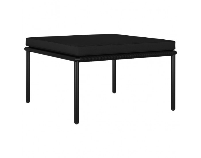 Sonata Градински комплект с възглавници, 6 части, черен, PVC