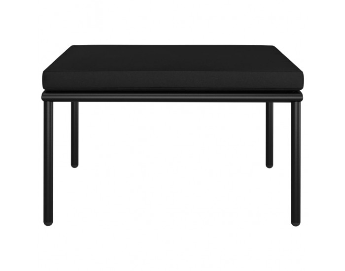 Sonata Градински комплект с възглавници, 6 части, черен, PVC