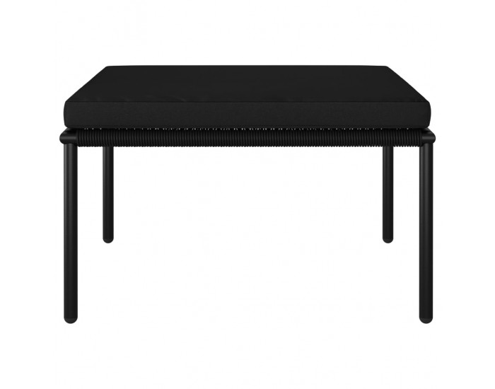 Sonata Градински комплект с възглавници, 6 части, черен, PVC