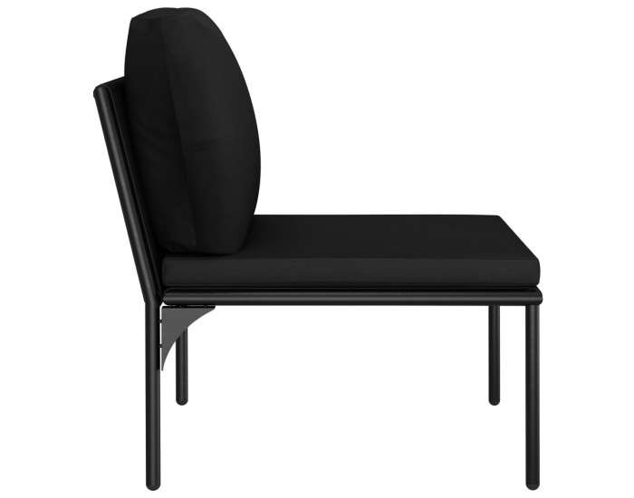 Sonata Градински комплект с възглавници, 3 части, черен, PVC