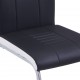 Sonata Конзолни трапезни столове, 6 бр, черни, изкуствена кожа