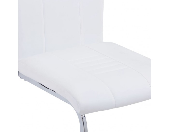 Sonata Конзолни трапезни столове, 6 бр, бели, изкуствена кожа