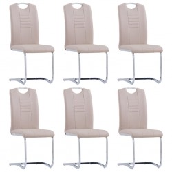 Sonata Конзолни трапезни столове, 6 бр, капучино, изкуствена кожа - Трапезни столове