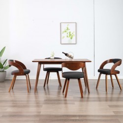 Sonata Трапезни столове, 4 бр, тъмносиви, извито дърво и текстил - Трапезни столове