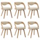 Sonata Трапезни столове, 6 бр, кремави, извито дърво и изкуствена кожа
