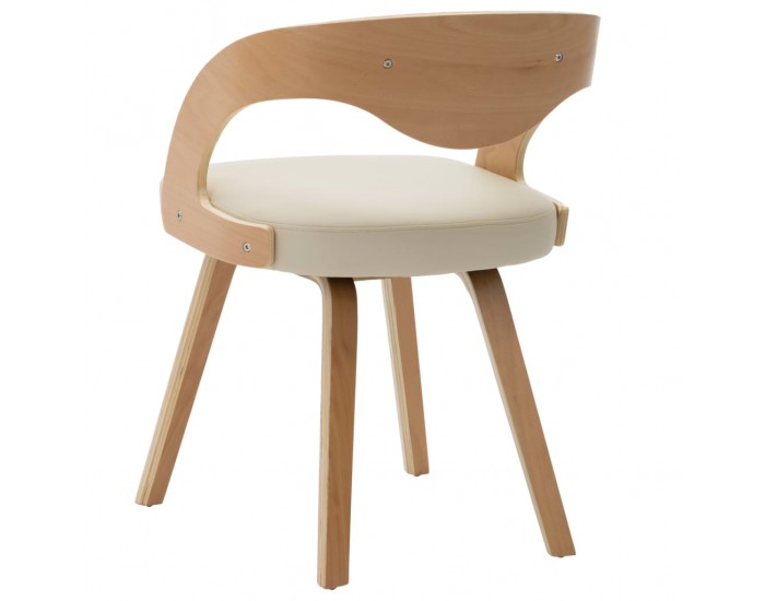 Sonata Трапезни столове, 6 бр, кремави, извито дърво и изкуствена кожа