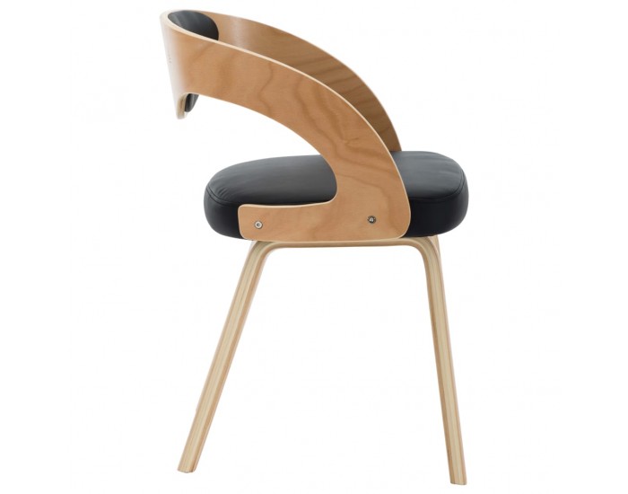 Sonata Трапезни столове, 6 бр, черни, извито дърво и изкуствена кожа