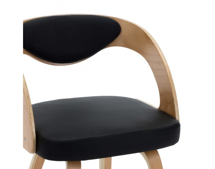 Sonata Трапезни столове, 6 бр, черни, извито дърво и изкуствена кожа