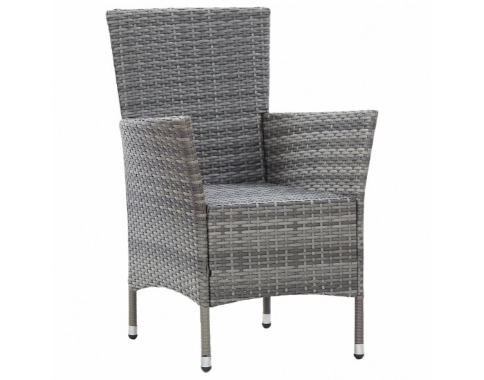 Sonata Градински комплект с възглавници, 7 части, полиратан, сив