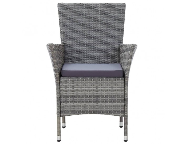 Sonata Градински комплект с възглавници, 7 части, полиратан, сив