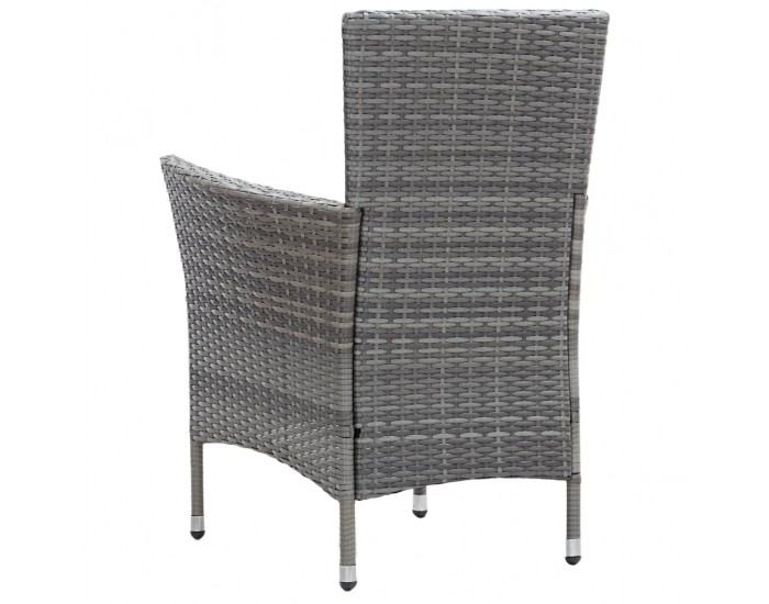 Sonata Градински комплект с възглавници, 7 части, полиратан, сив