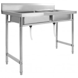 Sonata Кухненска мивка с двойно корито, неръждаема стомана - Мивки