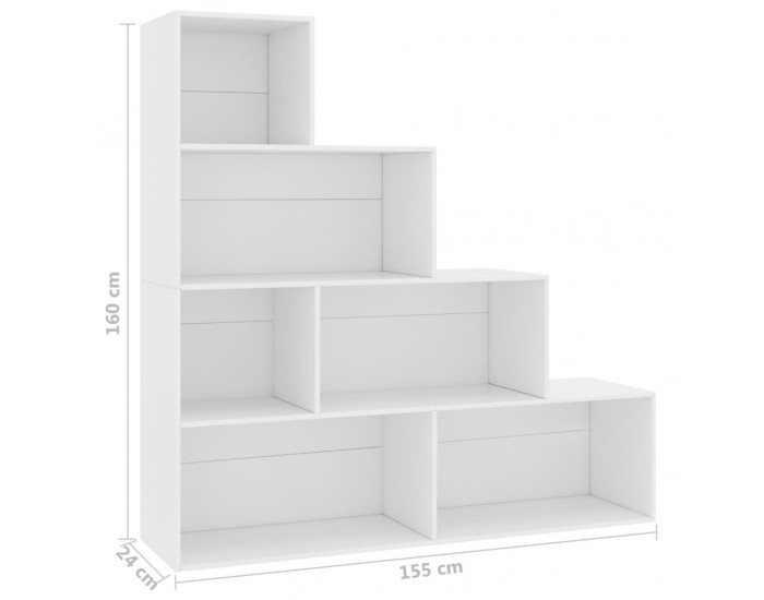 Sonata Библиотека/разделител за стая, бяла, 155x24x160 см, ПДЧ
