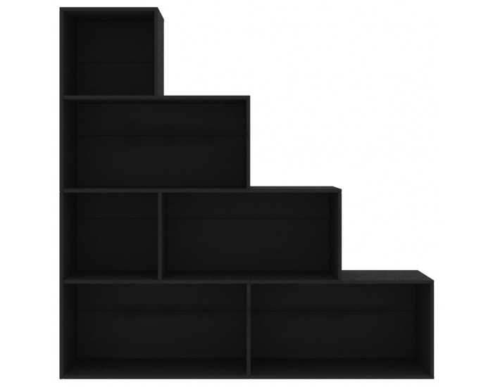 Sonata Библиотека/разделител за стая, черна, 155x24x160 см, ПДЧ