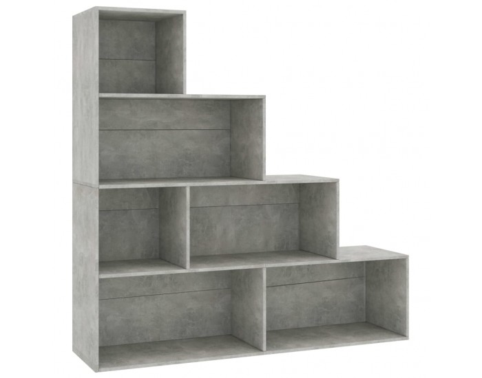 Sonata Библиотека/разделител за стая, бетонно сива, 155x24x160 см, ПДЧ