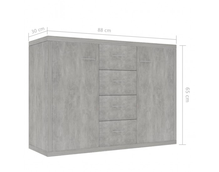 Sonata Бюфет, бетонно сив, 88x30x65 см, ПДЧ