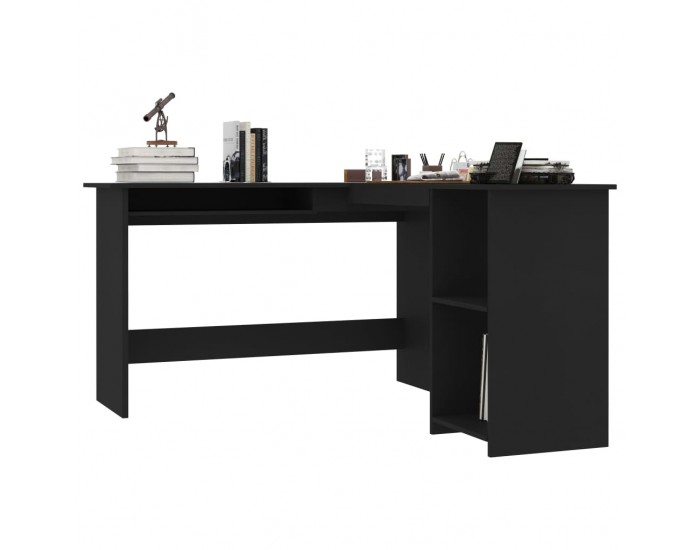 Sonata Г-образно ъглово бюро, черно, 120x140x75 см, ПДЧ