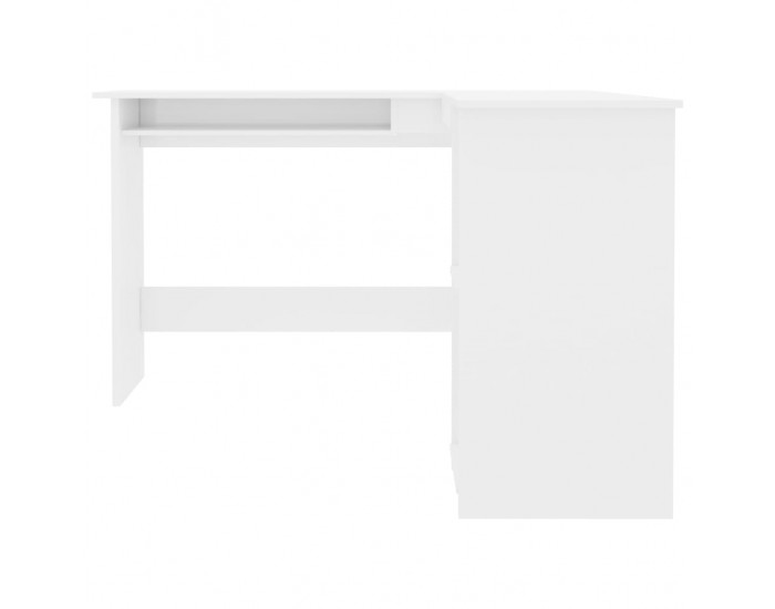 Sonata Г-образно ъглово бюро, бял силен гланц, 120x140x75 см, ПДЧ