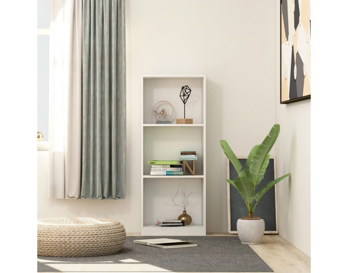 Sonata 3-етажна библиотека, бяла, 40x24x108 см, ПДЧ Sonata 3-етажна библиотека, бяла, 40x24x108 см, ПДЧ