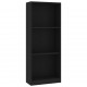 Sonata 3-етажна библиотека, черна, 40x24x108 см, ПДЧ