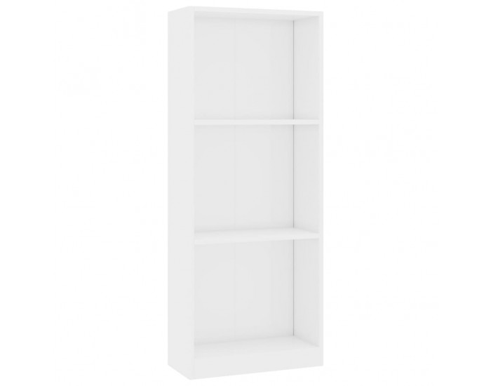 Sonata 3-етажна библиотека, бял гланц, 40x24x108 см, ПДЧ