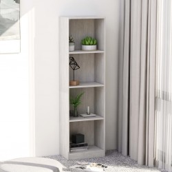 Sonata 4-етажна библиотека, бетонно сиво, 40x24x142 см, ПДЧ - Етажерки