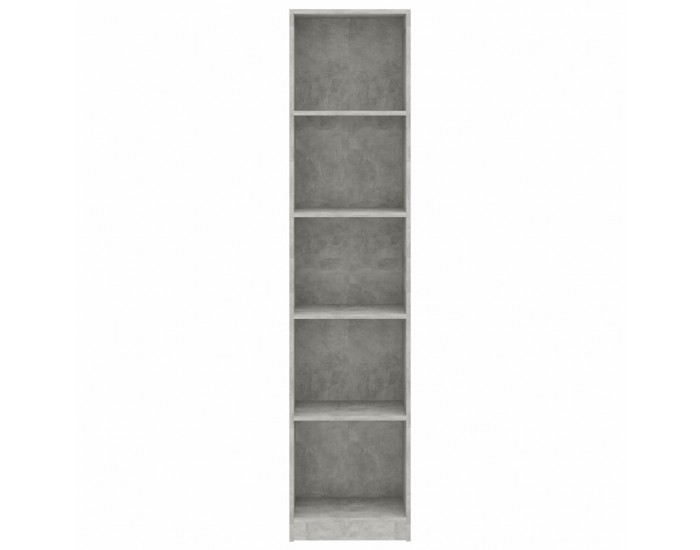Sonata 5-етажна библиотека, бетонно сива, 40x24x175 см, ПДЧ