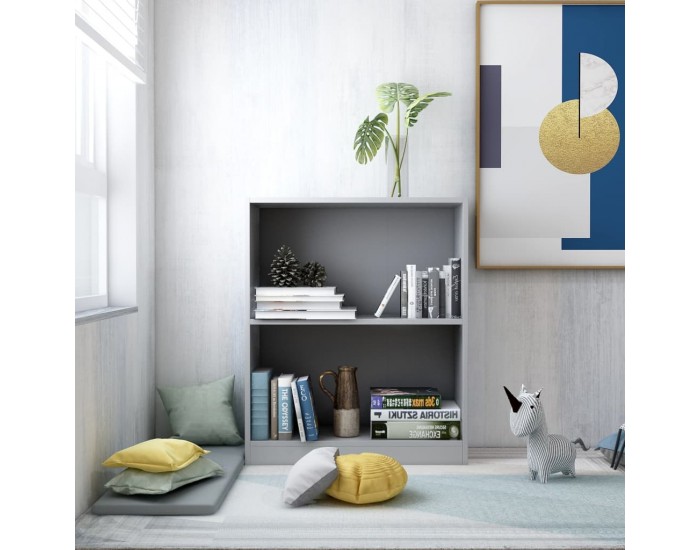 Sonata Етажерка за книги, сива, 60x24x74,5 см, ПДЧ