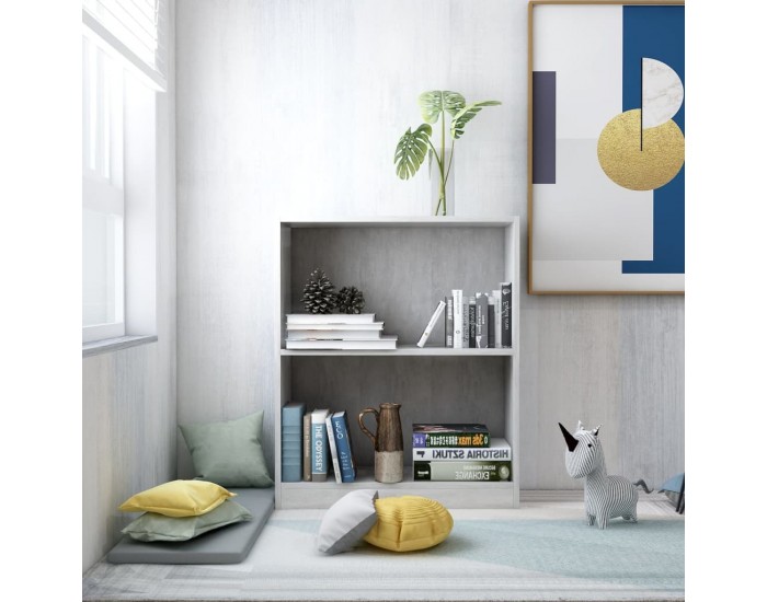 Sonata Етажерка за книги, бетонно сива, 60x24x74,5 см, ПДЧ