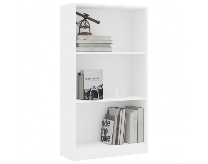 Sonata 3-етажна библиотека, бяла, 60x24x108 см, ПДЧ
