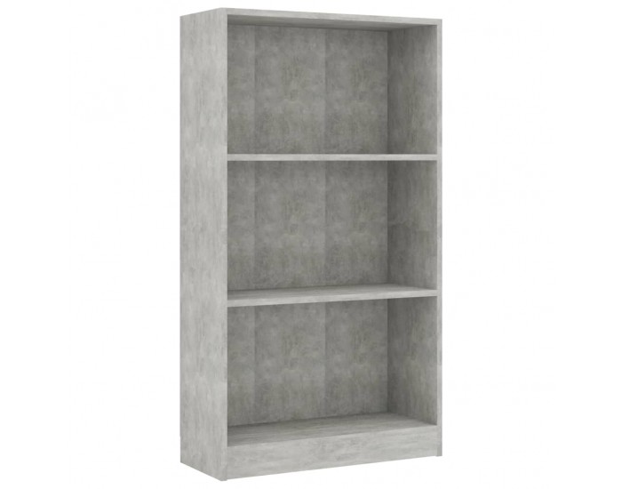 Sonata 3-етажна библиотека, бетонно сива, 60x24x108 см, ПДЧ